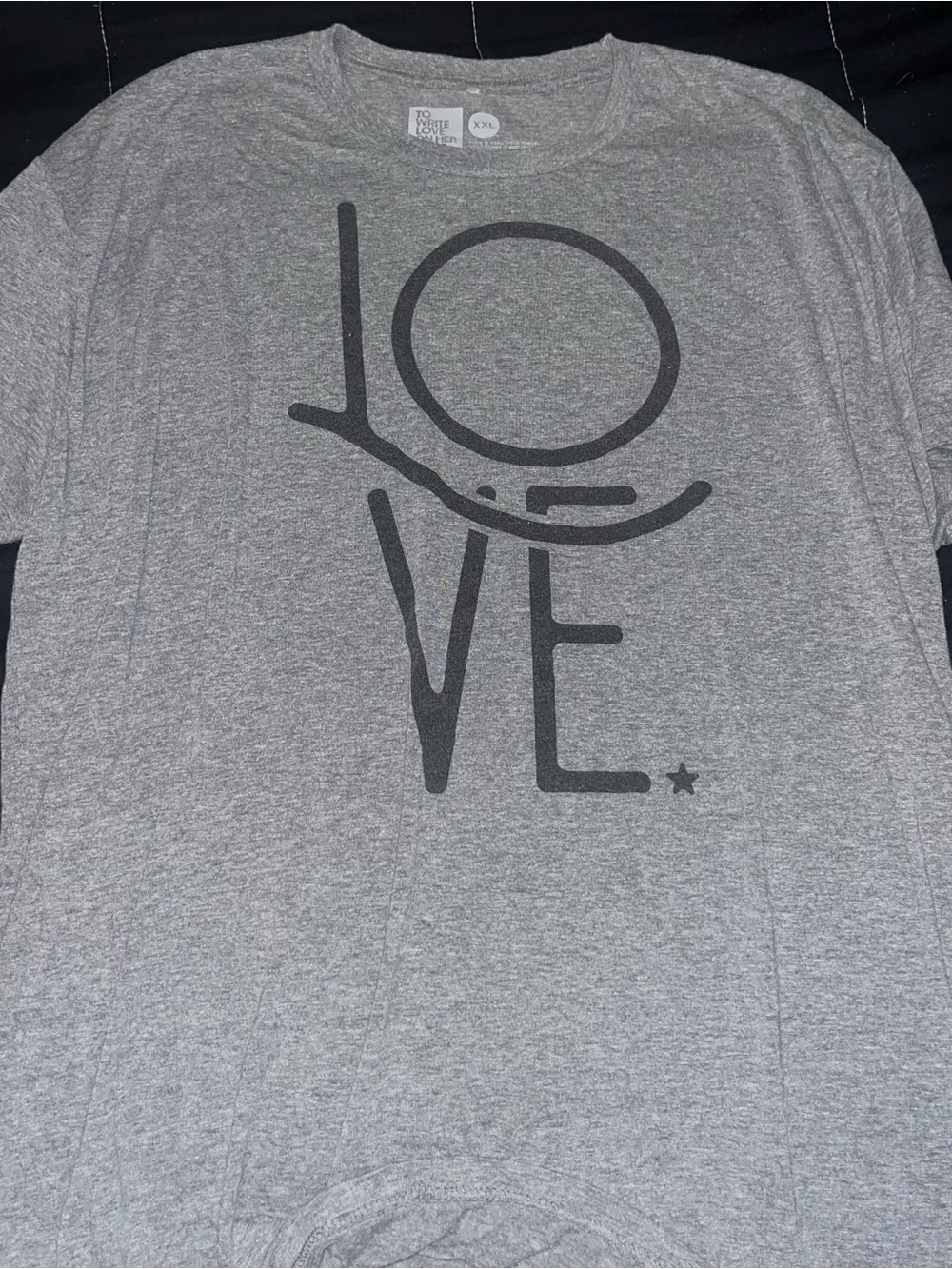Twloha LOVE Graphic Tee in Heather Gray size 2xl XXL